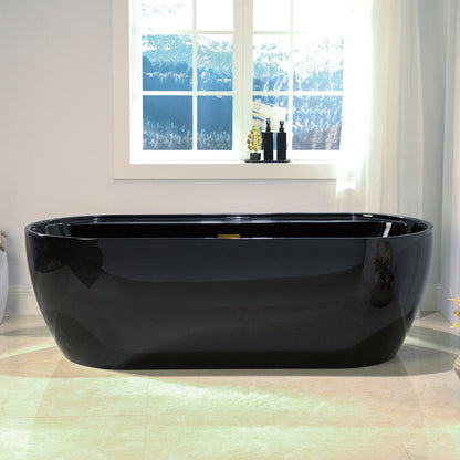 WOODBRIDGE 72" L x 35-3/8" W Freestanding Contemporary Acrylic Soaking Bathtub