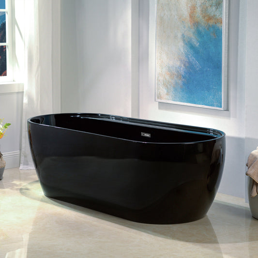 WOODBRIDGE 72" L x 35-3/8" W Freestanding Contemporary Acrylic Soaking Bathtub