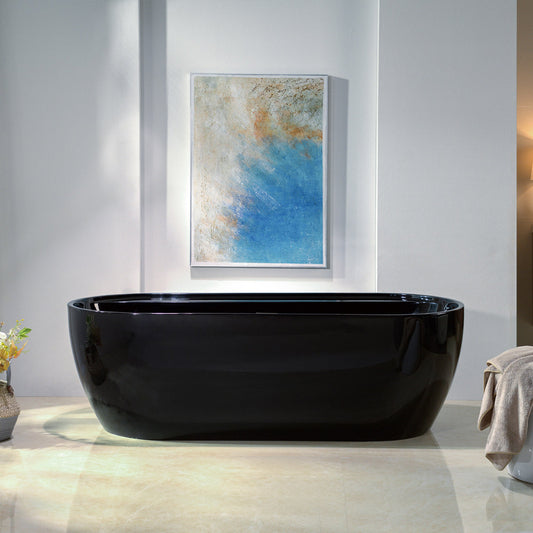 WOODBRIDGE 72" L x 35-3/8" W Freestanding Contemporary Acrylic Soaking Bathtub