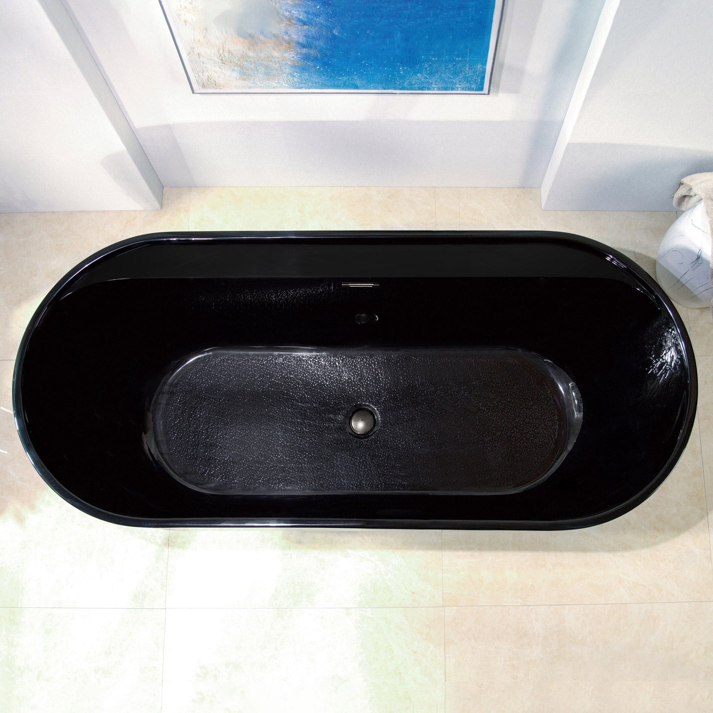 WOODBRIDGE 72" L x 35-3/8" W Freestanding Contemporary Acrylic Soaking Bathtub