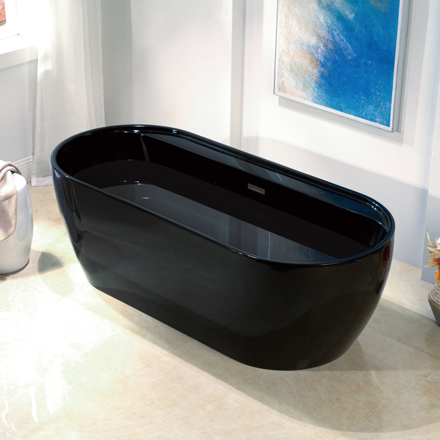 WOODBRIDGE 72" L x 35-3/8" W Freestanding Contemporary Acrylic Soaking Bathtub