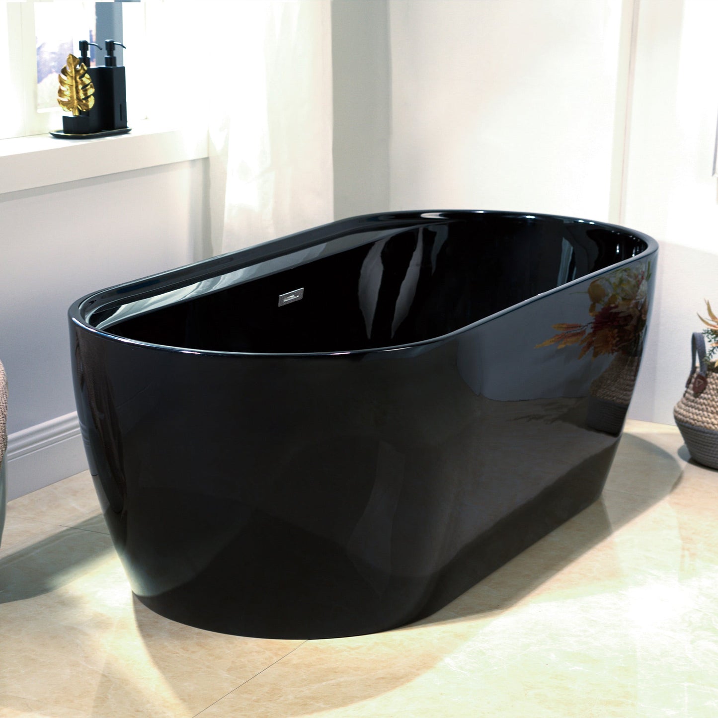 WOODBRIDGE 72" L x 35-3/8" W Freestanding Contemporary Acrylic Soaking Bathtub