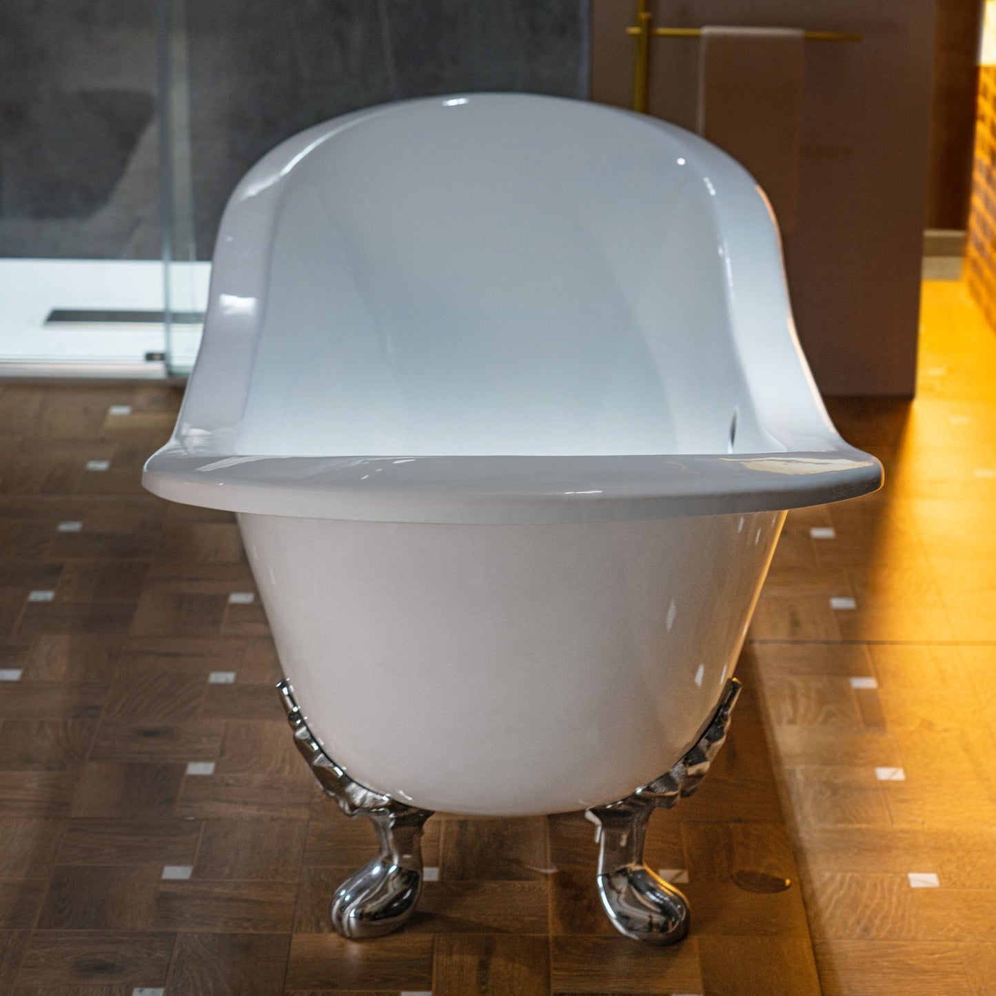 WOODBRIDGE 72" Enameled Cast Iron Double Slipper Clawfoot Bathtub