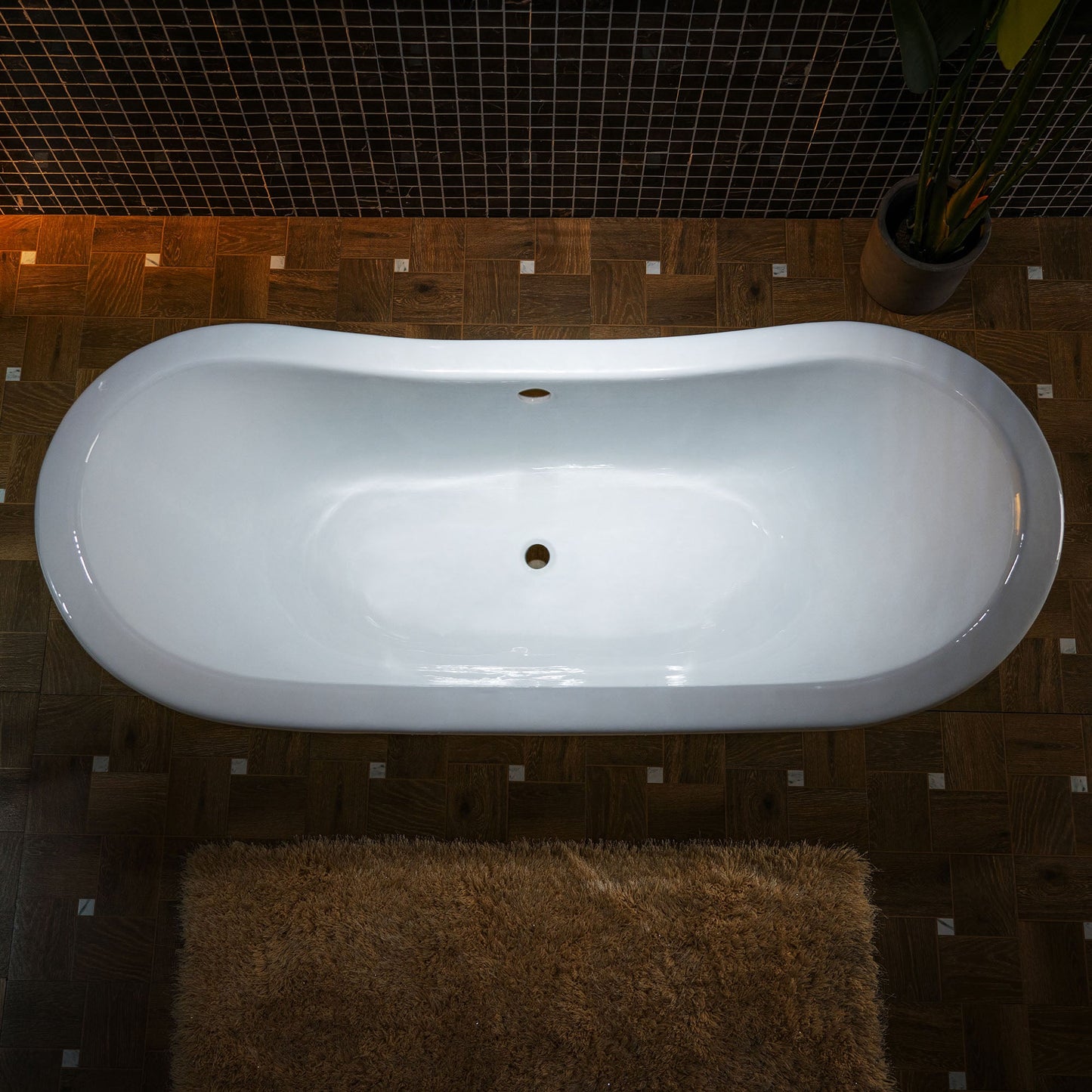 WOODBRIDGE 72" Enameled Cast Iron Double Slipper Clawfoot Bathtub