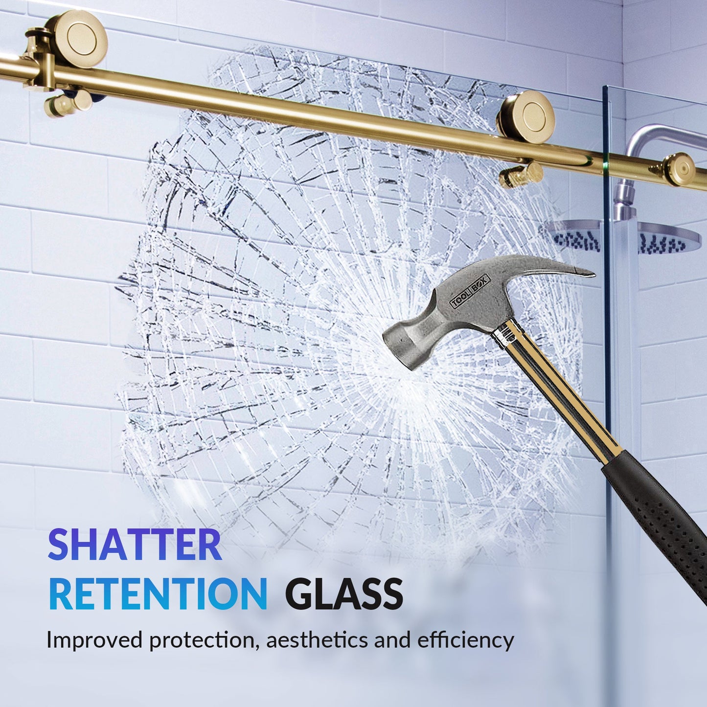 WOODBRIDGE Frameless Sliding Shower Doors with Soft Close System, 56-60" Width x 76"Height with 3/8"(10mm) Clear Tempered Glass