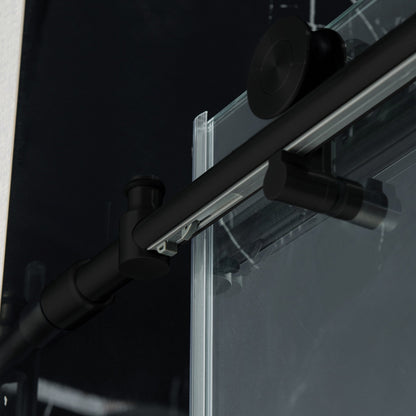 WOODBRIDGE Frameless Sliding Shower Doors with Soft Close System, 56-60" Width x 76"Height with 3/8"(10mm) Clear Tempered Glass