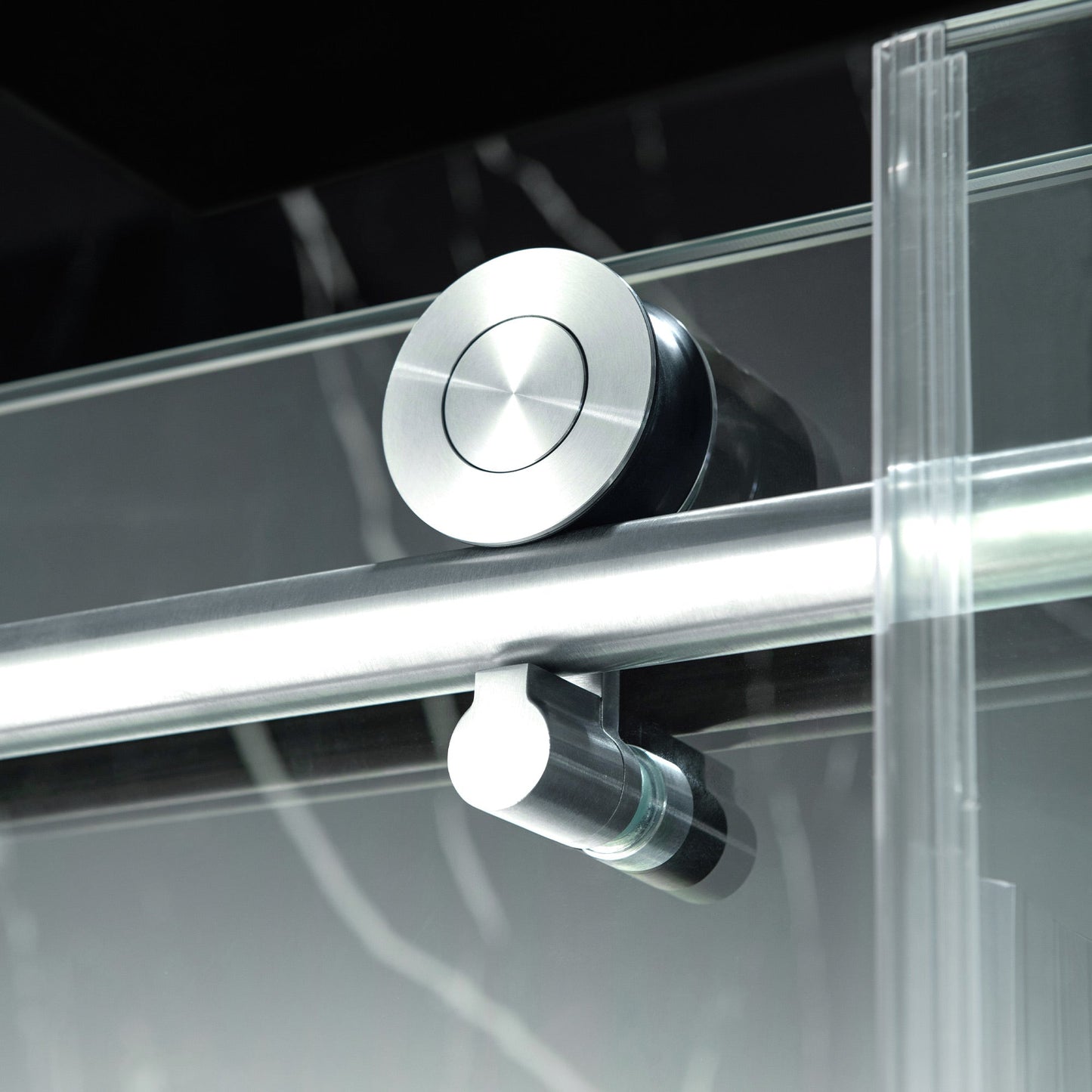 WOODBRIDGE Frameless Single Sliding Shower Doors, 57.5-60" Width x 62"Height with 3/8"(10mm) Clear Tempered Glass, Soft Close System and Explosion-Proof Film