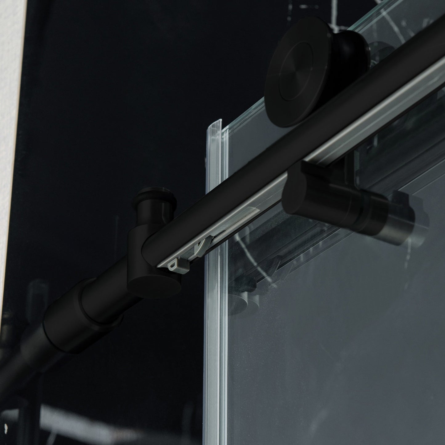 WOODBRIDGE Frameless Single Sliding Shower Doors, 57.5-60" Width x 62"Height with 3/8"(10mm) Clear Tempered Glass, Soft Close System and Explosion-Proof Film
