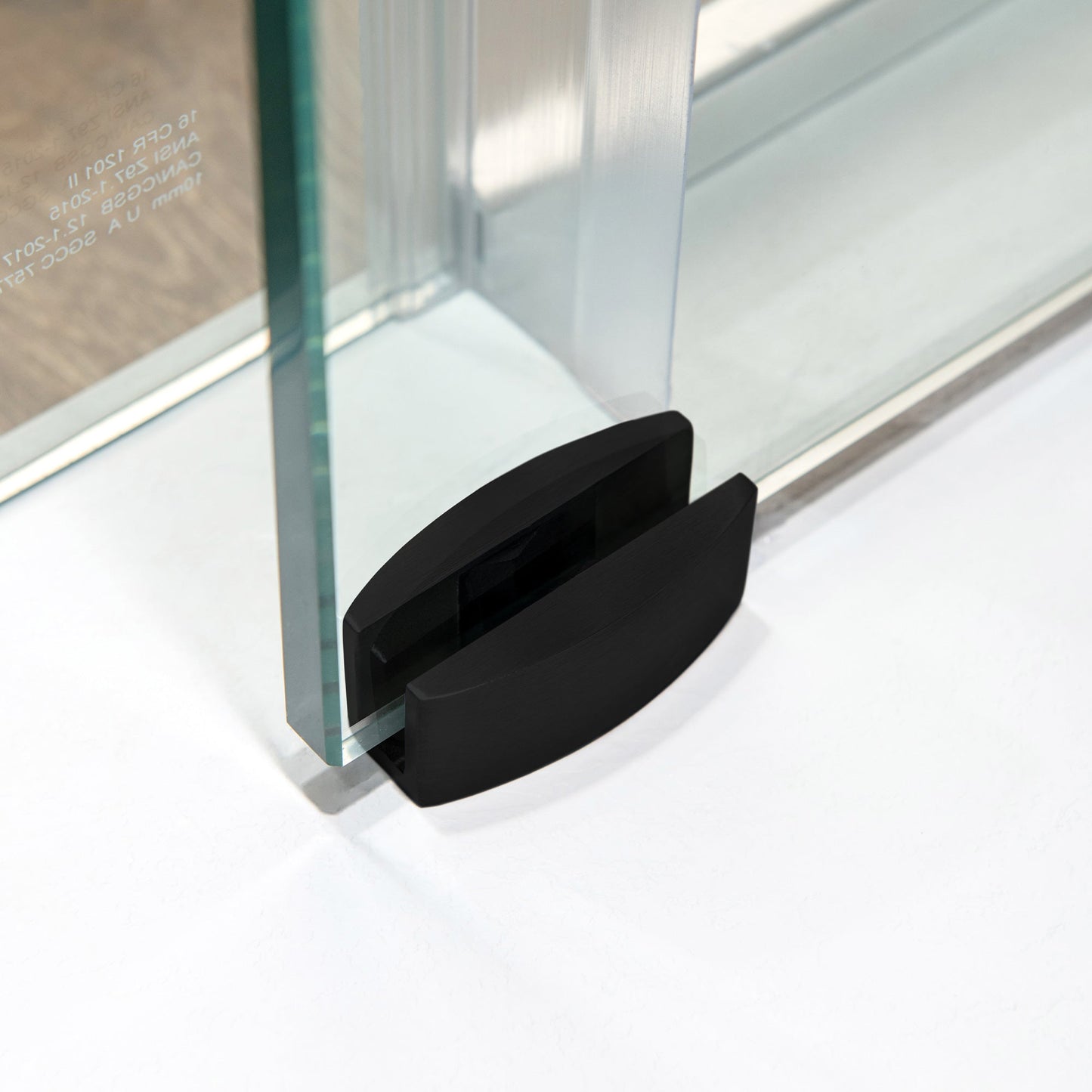 WOODBRIDGE Frameless Single Sliding Shower Doors, 57.5-60" Width x 62"Height with 3/8"(10mm) Clear Tempered Glass, Soft Close System and Explosion-Proof Film