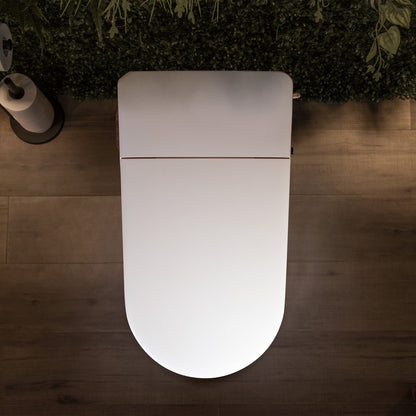 WOODBRIDGE Intelligent Smart Bidet Toilet, Auto Open & Close, Auto Quiet Flush, Backup Mechanical Flush, and Advanced Deodorization, White, B0980S