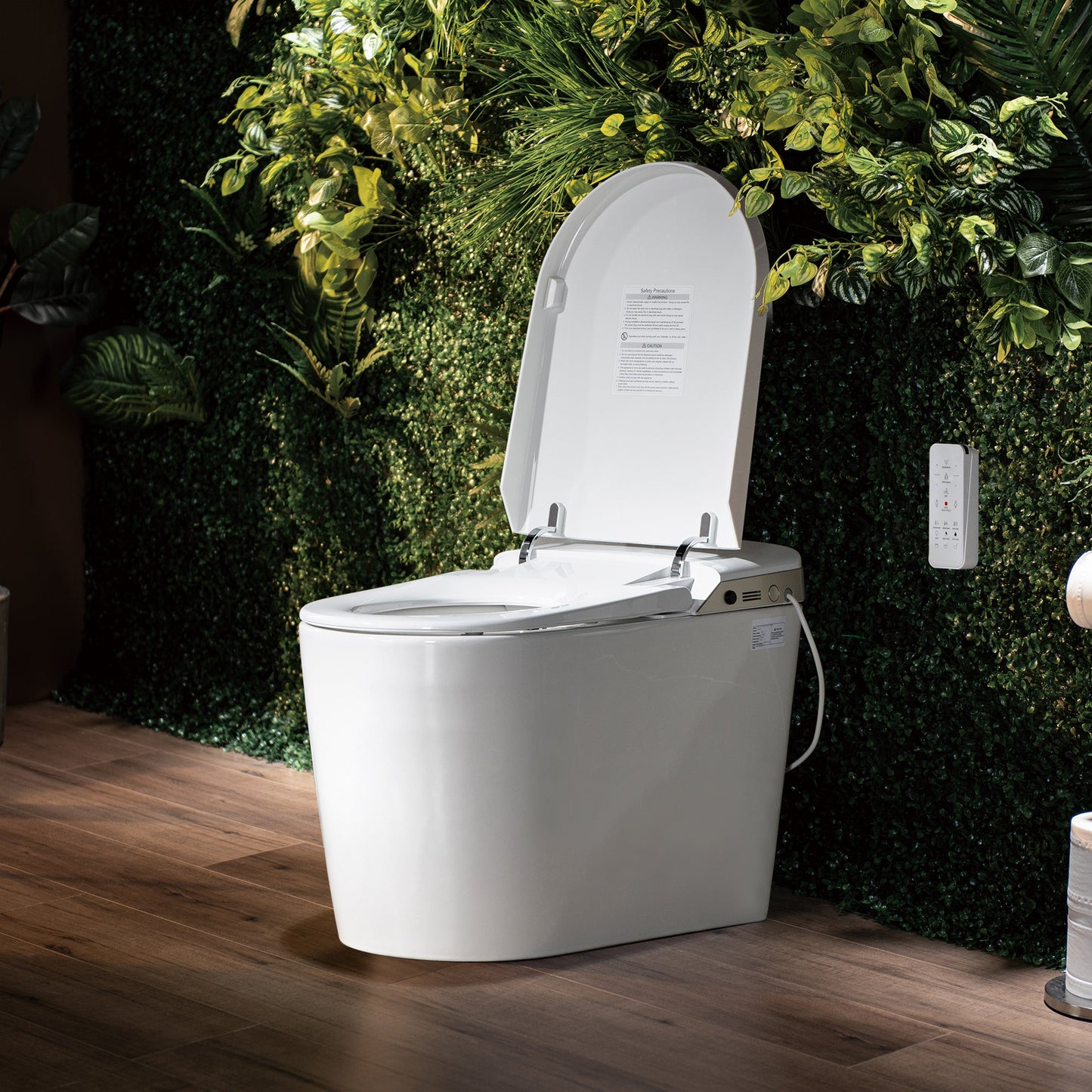 WOODBRIDGE Intelligent Smart Bidet Toilet, Auto Open & Close, Auto Quiet Flush, Backup Mechanical Flush, and Advanced Deodorization, White, B0980S