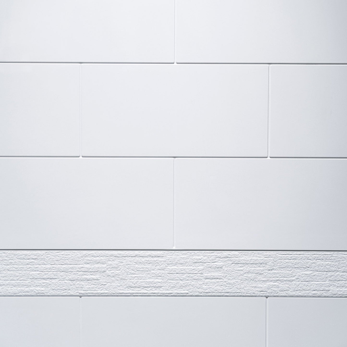 Woodbridge Solid Surface 60" W X 36'' D X 79" H Shower Wall Panel Surround, Two Install Option, Cuttable, Staggered Brick Pattern