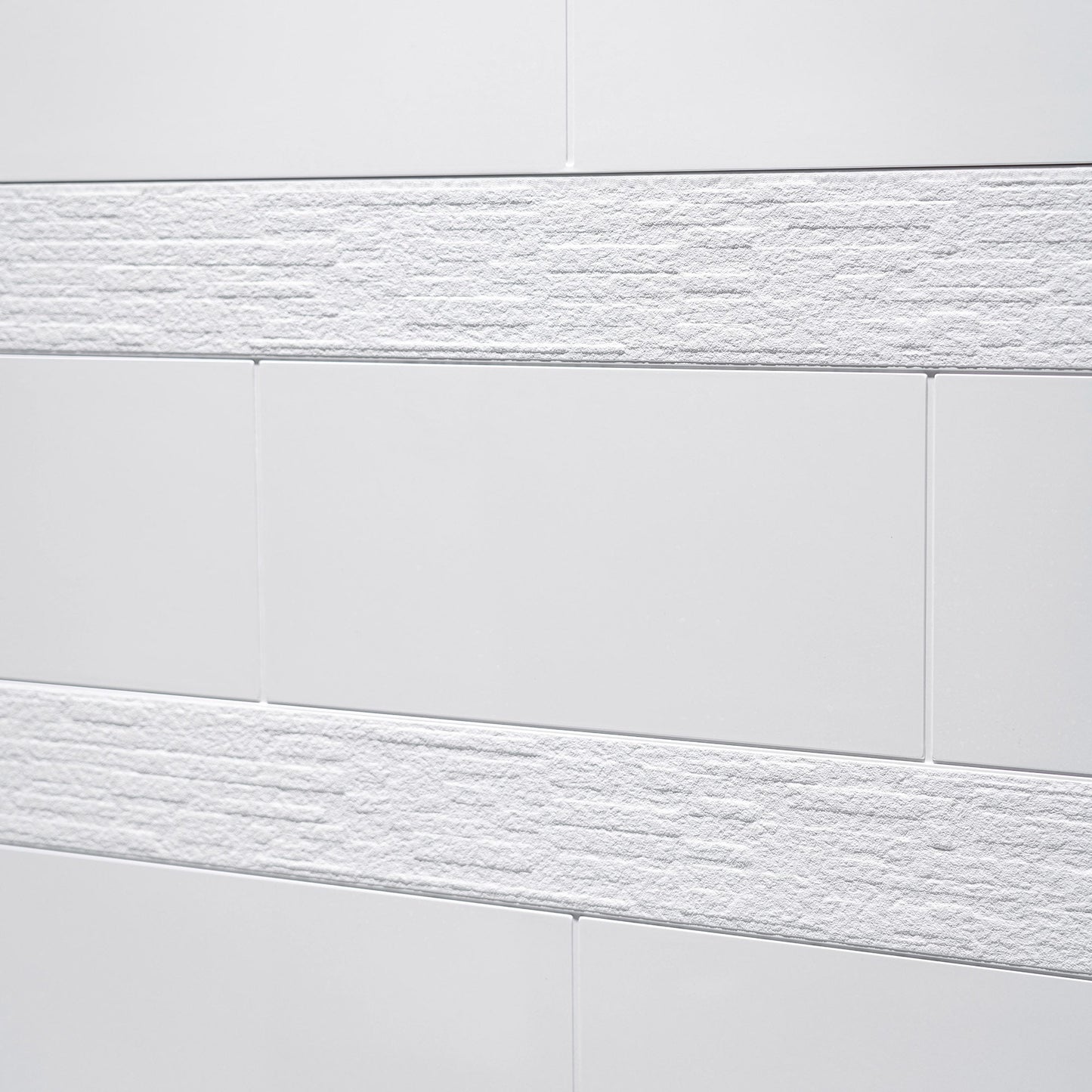 Woodbridge Solid Surface 60" W X 36'' D X 79" H Shower Wall Panel Surround, Two Install Option, Cuttable, Staggered Brick Pattern