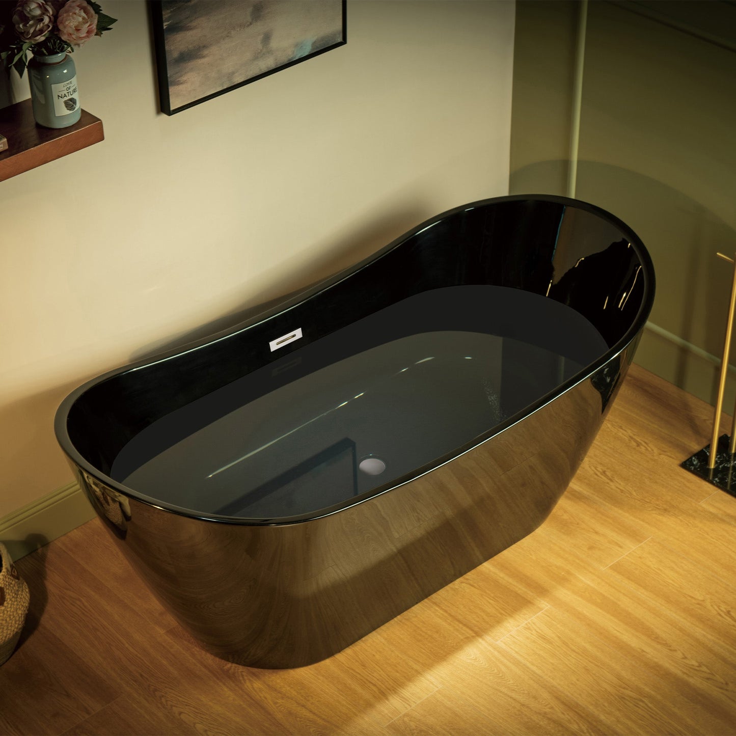WOODBRIDGE 67" L x 31-1/2" W Freestanding Contemporary Acrylic Soaking Bathtub