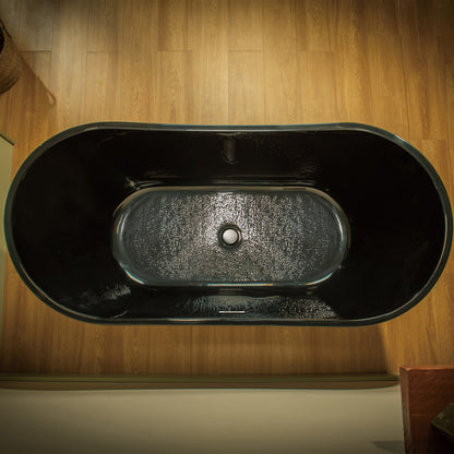 WOODBRIDGE 67" L x 31-1/2" W Freestanding Contemporary Acrylic Soaking Bathtub