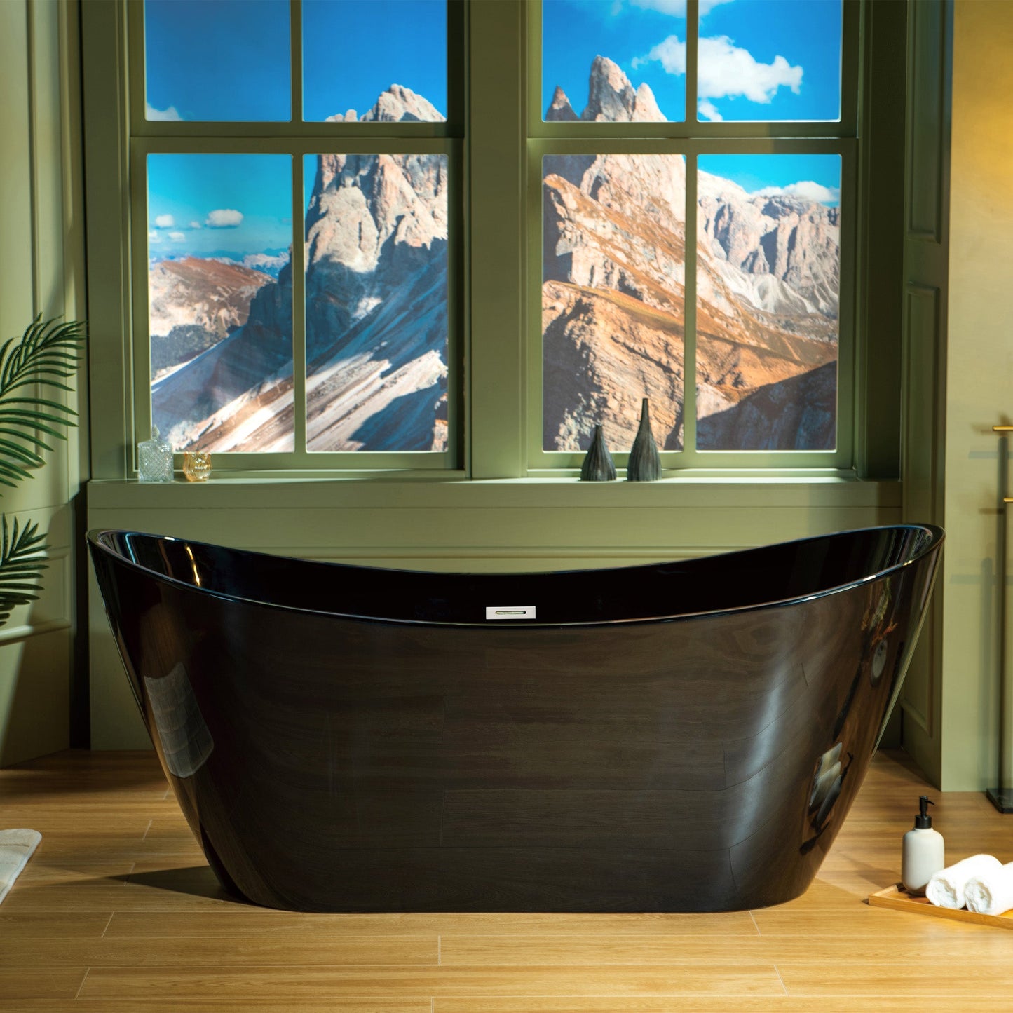WOODBRIDGE 67" L x 31-1/2" W Freestanding Contemporary Acrylic Soaking Bathtub