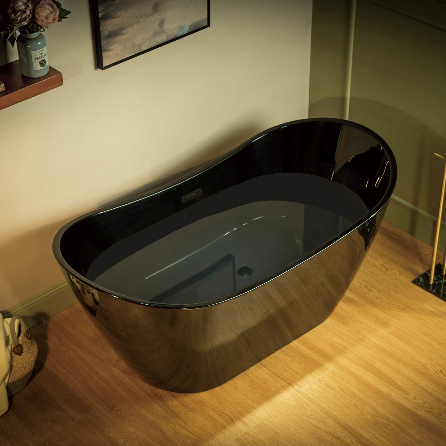WOODBRIDGE 67" L x 31-1/2" W Freestanding Contemporary Acrylic Soaking Bathtub
