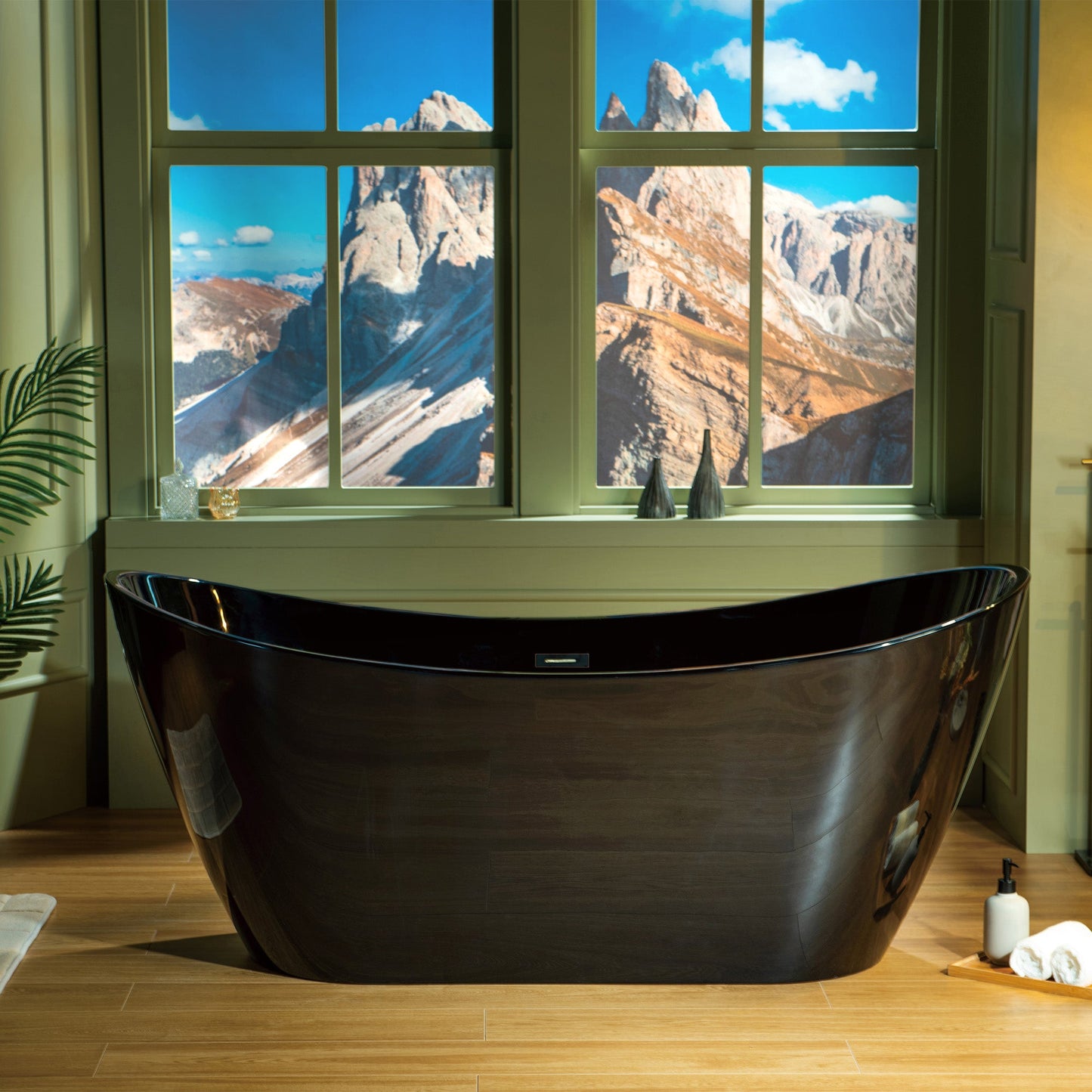 WOODBRIDGE 67" L x 31-1/2" W Freestanding Contemporary Acrylic Soaking Bathtub