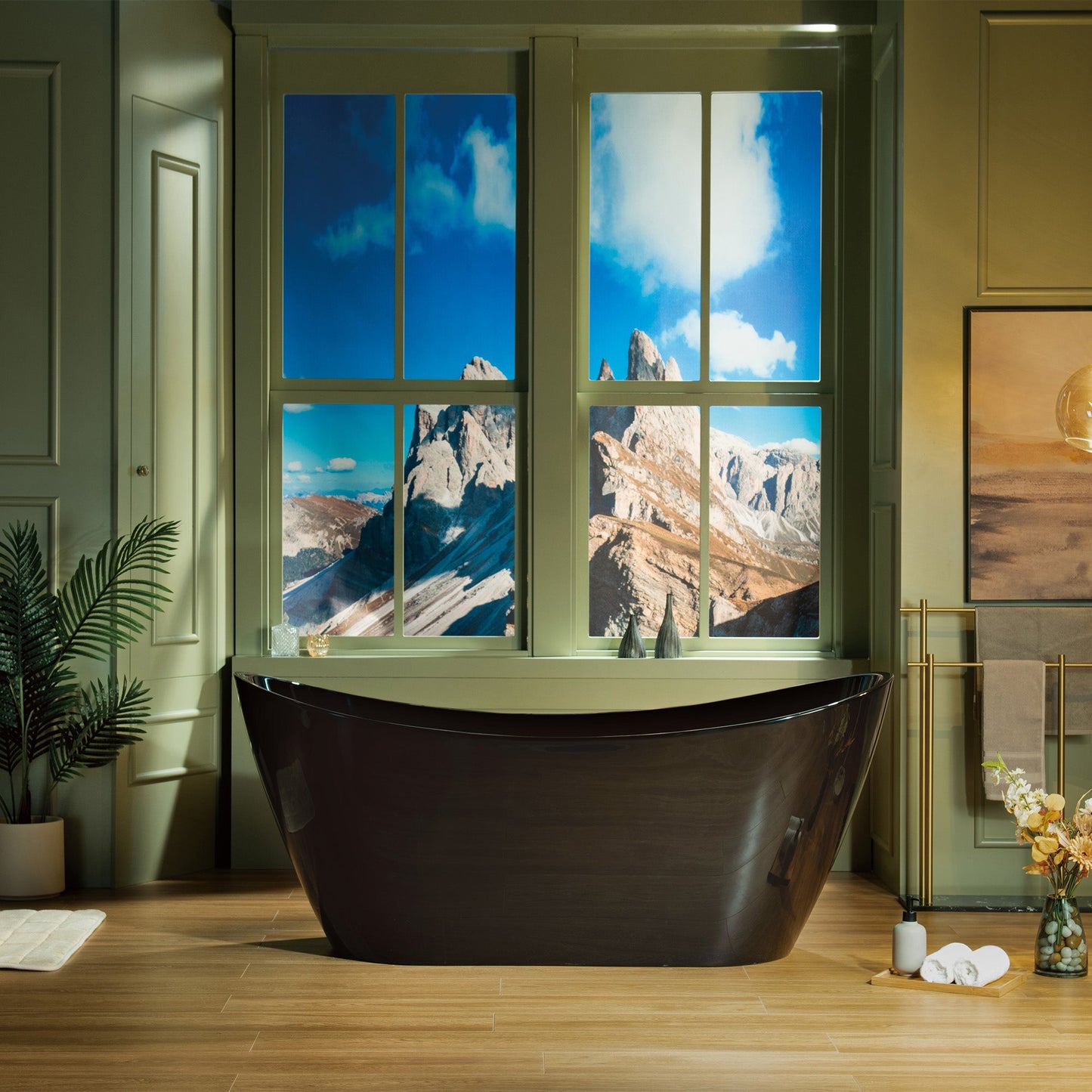 WOODBRIDGE 67" L x 31-1/2" W Freestanding Contemporary Acrylic Soaking Bathtub