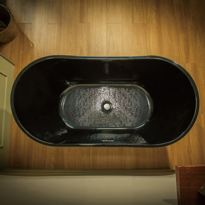 WOODBRIDGE 59" L x 28-3/4" W Freestanding Contemporary Acrylic Soaking Bathtub