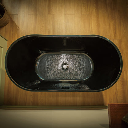 WOODBRIDGE 59" L x 28-3/4" W Freestanding Contemporary Acrylic Soaking Bathtub