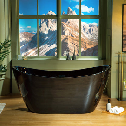 WOODBRIDGE 59" L x 28-3/4" W Freestanding Contemporary Acrylic Soaking Bathtub
