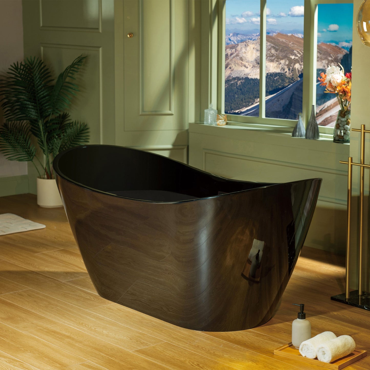 WOODBRIDGE 59" L x 28-3/4" W Freestanding Contemporary Acrylic Soaking Bathtub