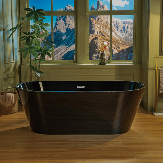 WOODBRIDGE 67" L x 31-1/2" W Freestanding Contemporary Acrylic Soaking Bathtub