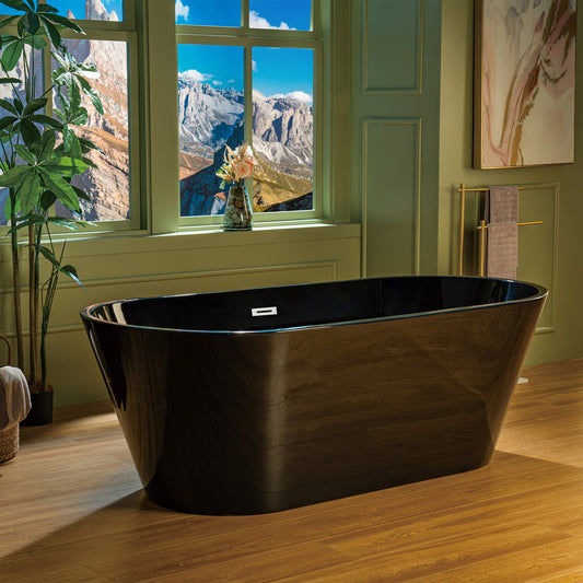 WOODBRIDGE 67" L x 31-1/2" W Freestanding Contemporary Acrylic Soaking Bathtub
