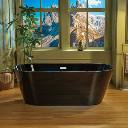 WOODBRIDGE 67" L x 31-1/2" W Freestanding Contemporary Acrylic Soaking Bathtub