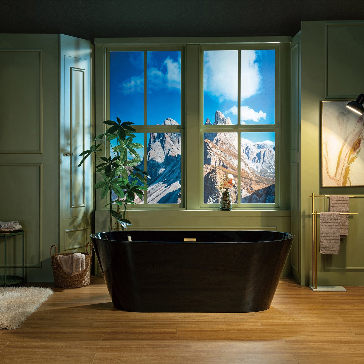 WOODBRIDGE 67" L x 31-1/2" W Freestanding Contemporary Acrylic Soaking Bathtub