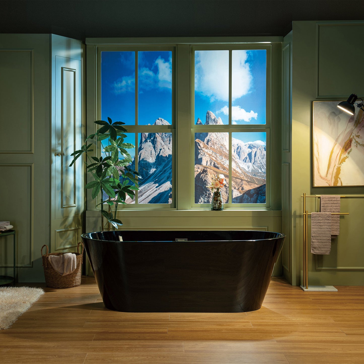 WOODBRIDGE 67" L x 31-1/2" W Freestanding Contemporary Acrylic Soaking Bathtub
