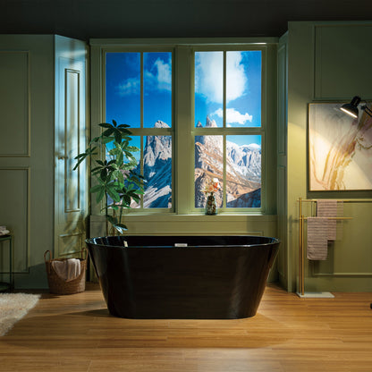 WOODBRIDGE 59" L x 29-1/2" W Freestanding Contemporary Acrylic Soaking Bathtub