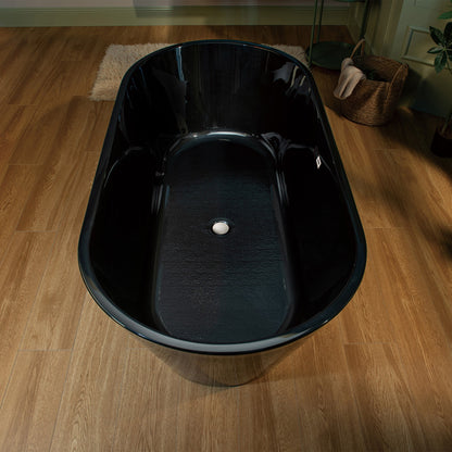 WOODBRIDGE 59" L x 29-1/2" W Freestanding Contemporary Acrylic Soaking Bathtub