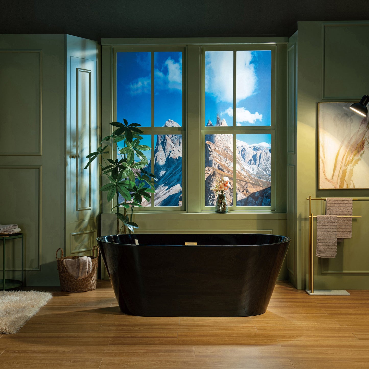 WOODBRIDGE 59" L x 29-1/2" W Freestanding Contemporary Acrylic Soaking Bathtub