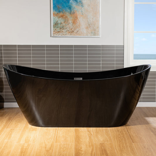 WOODBRIDGE 71" L x 31-1/2" W Freestanding Contemporary Acrylic Soaking Bathtub