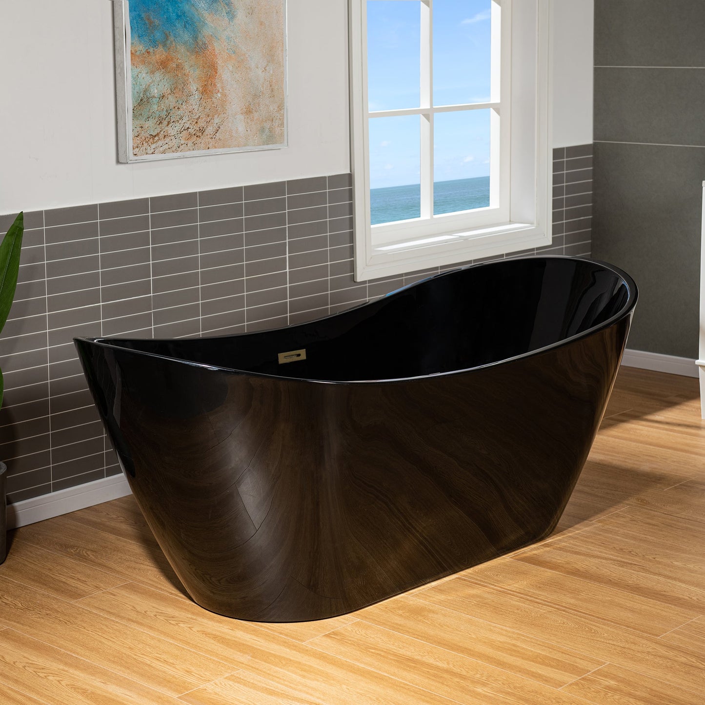 WOODBRIDGE 71" L x 31-1/2" W Freestanding Contemporary Acrylic Soaking Bathtub