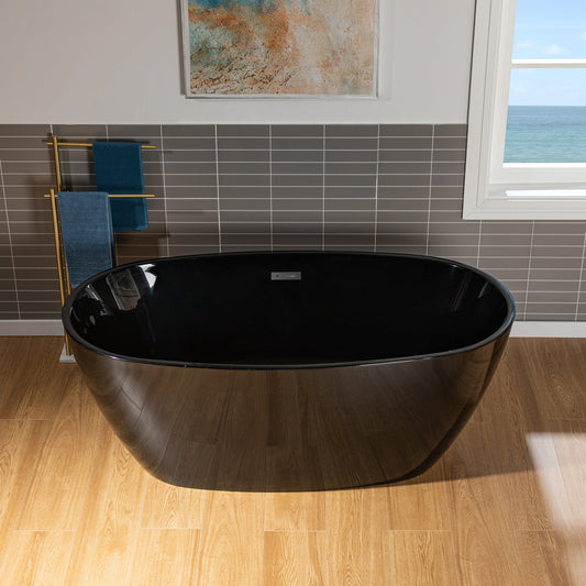 WOODBRIDGE 59" L x 31-1/2" W Freestanding Contemporary Acrylic Soaking Bathtub