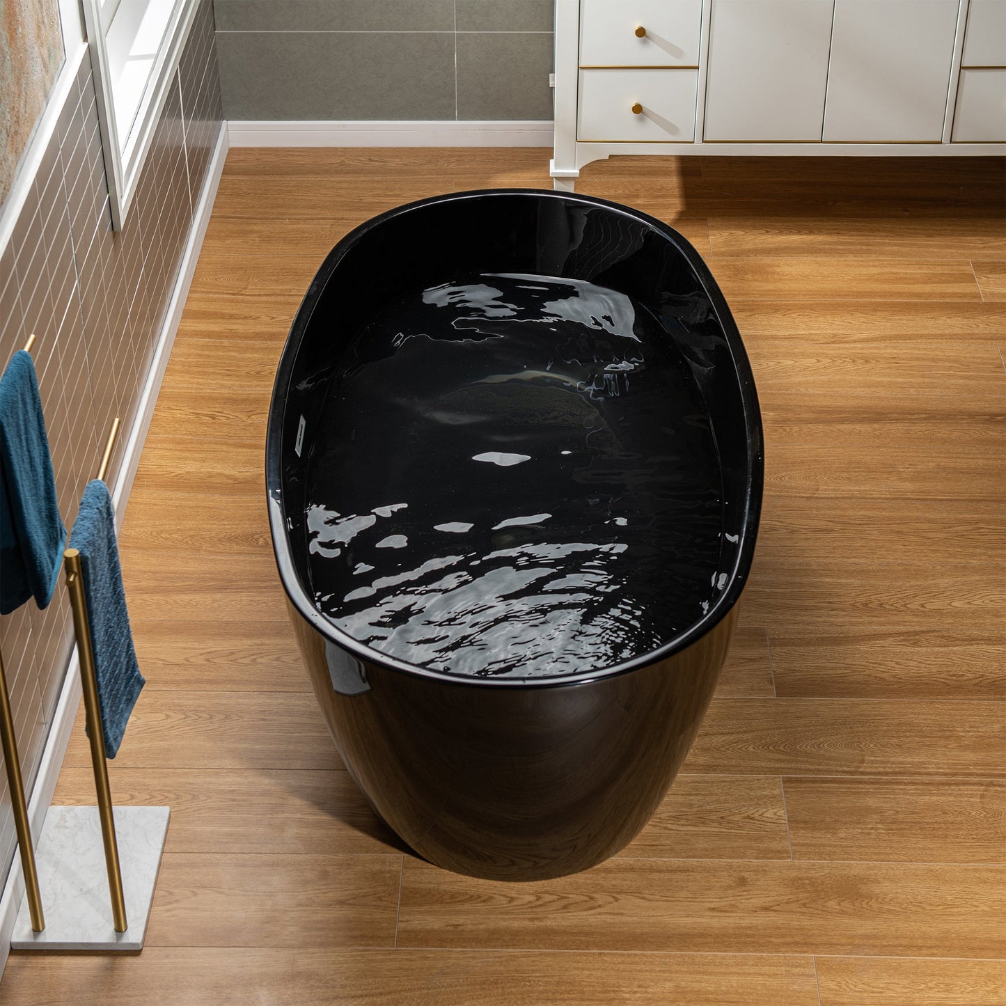 WOODBRIDGE 59" L x 31-1/2" W Freestanding Contemporary Acrylic Soaking Bathtub