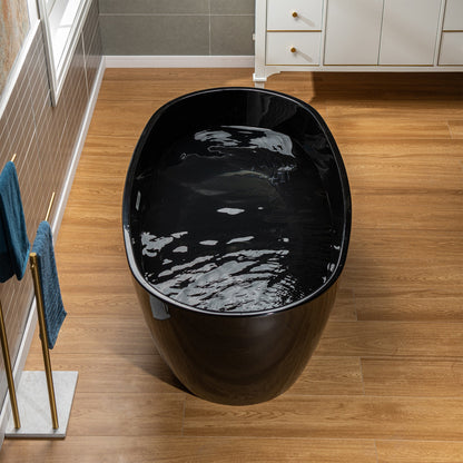 WOODBRIDGE 59" L x 31-1/2" W Freestanding Contemporary Acrylic Soaking Bathtub