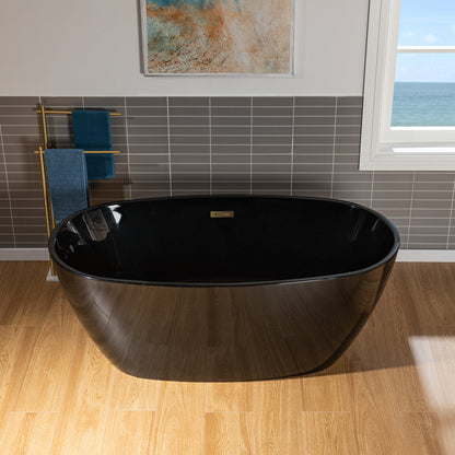 WOODBRIDGE 59" L x 31-1/2" W Freestanding Contemporary Acrylic Soaking Bathtub