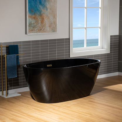 WOODBRIDGE 59" L x 31-1/2" W Freestanding Contemporary Acrylic Soaking Bathtub