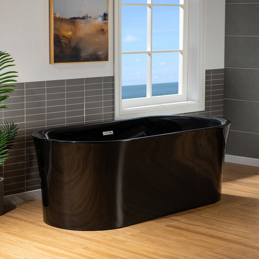 WOODBRIDGE 67" L x 31-1/2" W Freestanding Contemporary Acrylic Soaking Bathtub