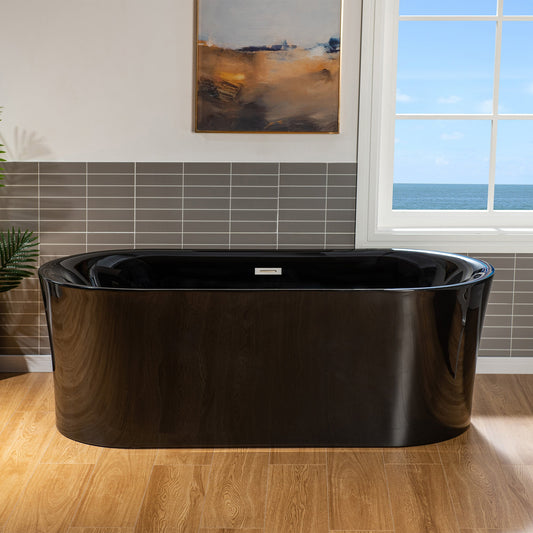 WOODBRIDGE 67" L x 31-1/2" W Freestanding Contemporary Acrylic Soaking Bathtub