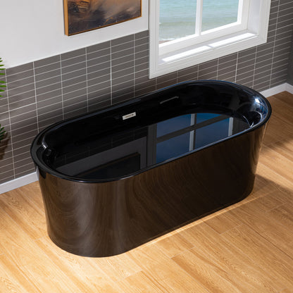 WOODBRIDGE 67" L x 31-1/2" W Freestanding Contemporary Acrylic Soaking Bathtub