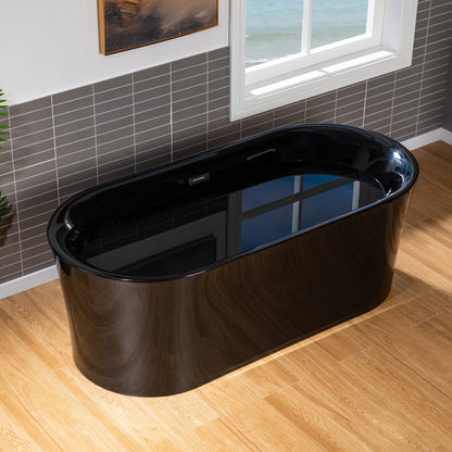 WOODBRIDGE 67" L x 31-1/2" W Freestanding Contemporary Acrylic Soaking Bathtub