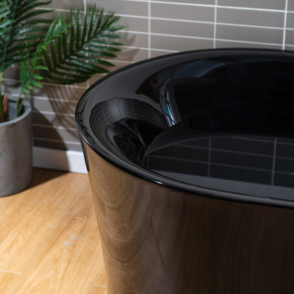 WOODBRIDGE 59" L x 29-1/2" W Freestanding Contemporary Acrylic Soaking Bathtub