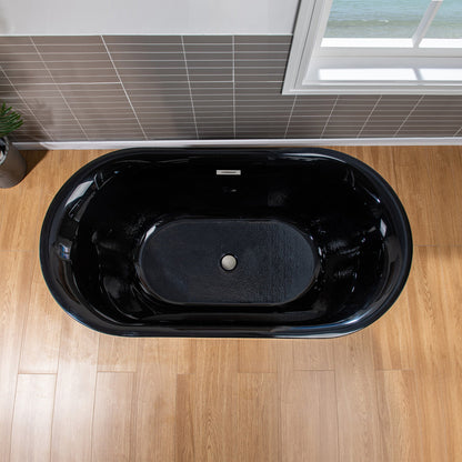 WOODBRIDGE 59" L x 29-1/2" W Freestanding Contemporary Acrylic Soaking Bathtub