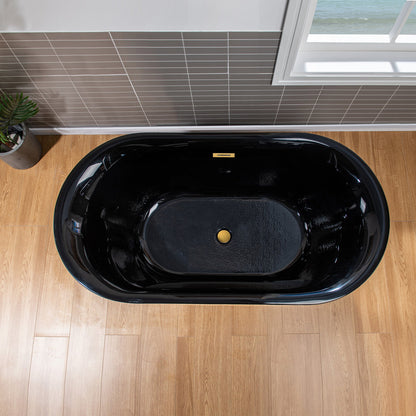 WOODBRIDGE 59" L x 29-1/2" W Freestanding Contemporary Acrylic Soaking Bathtub