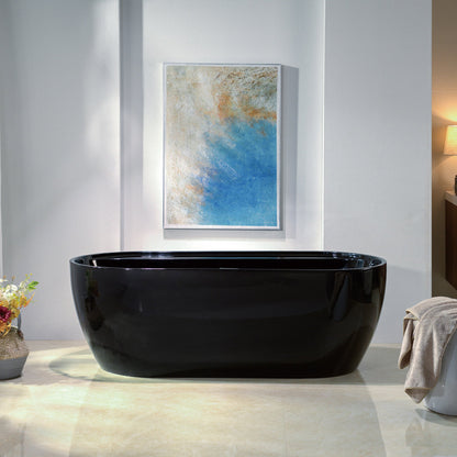 WOODBRIDGE 67" L x 31-1/2" W Freestanding Contemporary Acrylic Soaking Bathtub